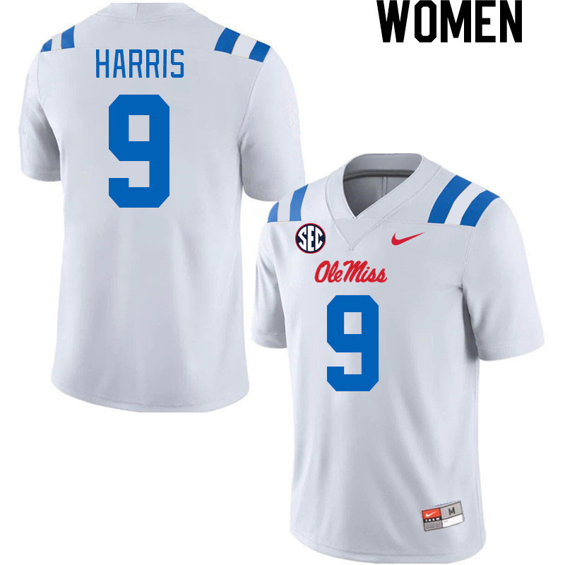 Women #9 Tre Harris Ole Miss Rebels 2024 New Uniforms College Football Jerseys Stitched-White